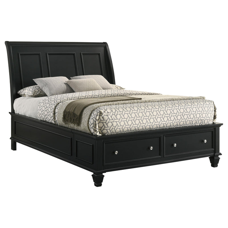 Coaster Furniture Sandy Beach 201329Q Wood Queen Storage Panel Bed - Black IMAGE 2