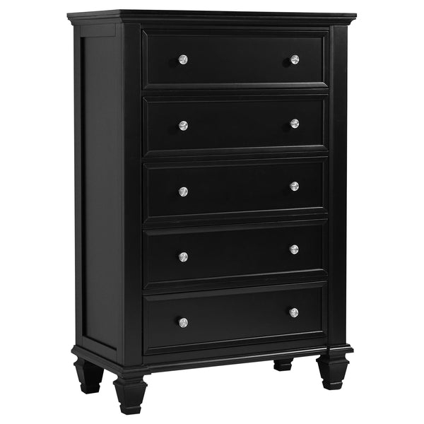 Coaster Furniture Sandy Beach 201325 5-Drawer Bedroom Chest - Black IMAGE 1