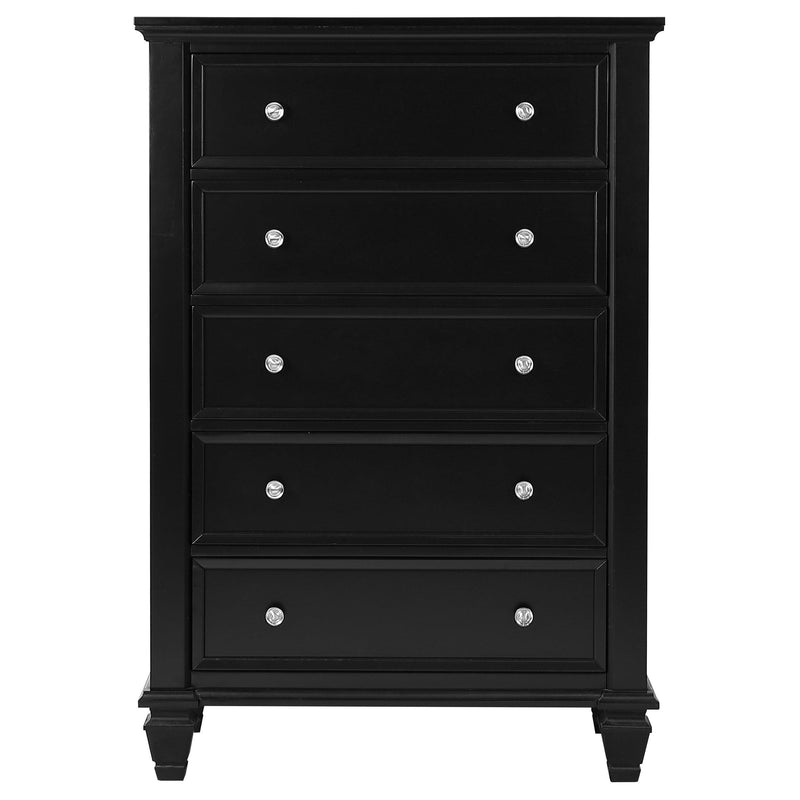 Coaster Furniture Sandy Beach 201325 5-Drawer Bedroom Chest - Black IMAGE 2