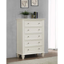Coaster Furniture Sandy Beach 201305 5-Drawer Bedroom Chest - Cream White IMAGE 9