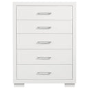 Coaster Furniture Jessica 202995 5-Drawer Bedroom Chest - Snow White IMAGE 2