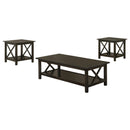 Coaster Furniture Rachelle 5909 3-piece Rectangular Coffee Table Set - Deep Merlot IMAGE 1