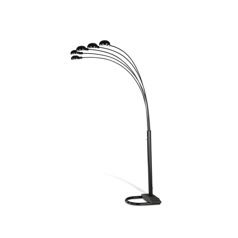  Coaster Furniture Kayd 1297A 92-inch Arc 5-light Dome Shade Metal Floor Lamp - Black IMAGE 1
