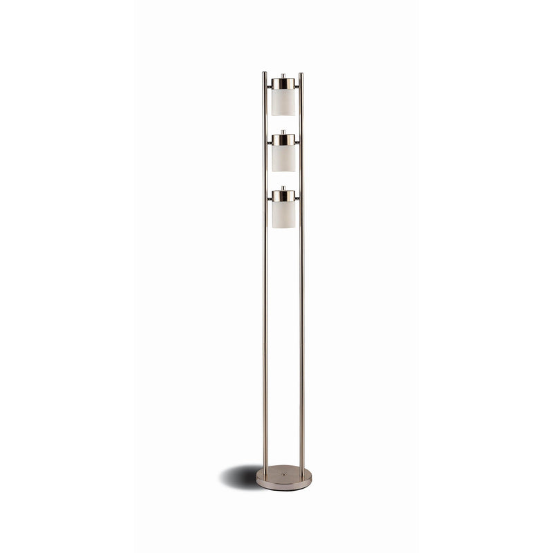 Coaster Furniture Munson 900733 65-inch 3 Swivel Lights Metal Floor Lamp - Silver IMAGE 1