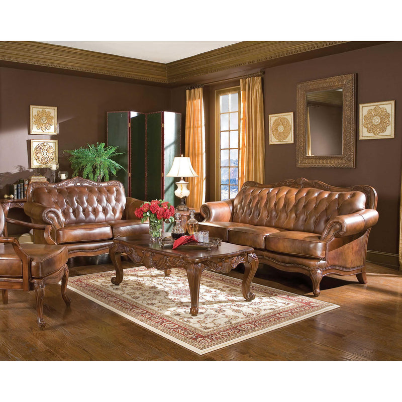 Coaster Furniture Victoria 500681 Full Leather Upholstered Rolled Arm Sofa - Brown IMAGE 4