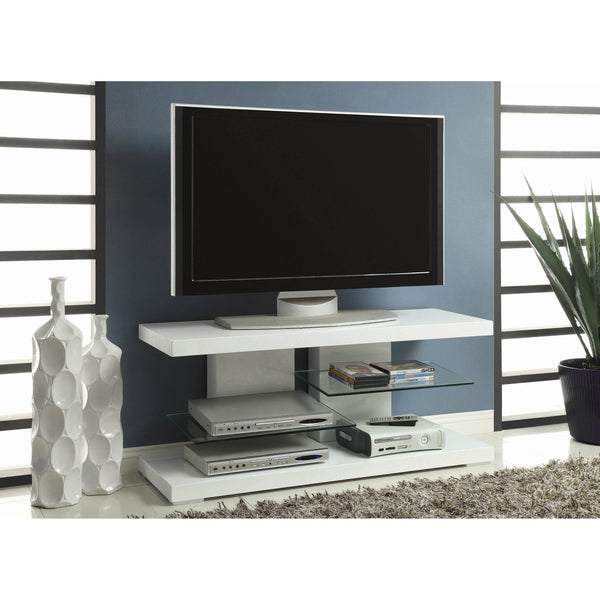 Coaster Furniture Cogswell 700824 2-shelf Wood 47" TV Stand - White High Gloss IMAGE 1