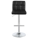 Coaster Furniture Lenny 102554 Upholstered Adjustable Bar Stool - Black (Set of 2) IMAGE 3