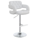 Coaster Furniture Brandi 102557 Adjustable Bar Stool - Chrome and White IMAGE 1