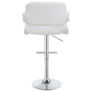 Coaster Furniture Brandi 102557 Adjustable Bar Stool - Chrome and White IMAGE 6