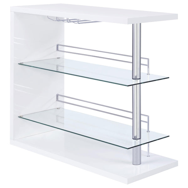 Coaster Furniture Prescott 100167 Rectangular Home Bar Table - White High Gloss IMAGE 1
