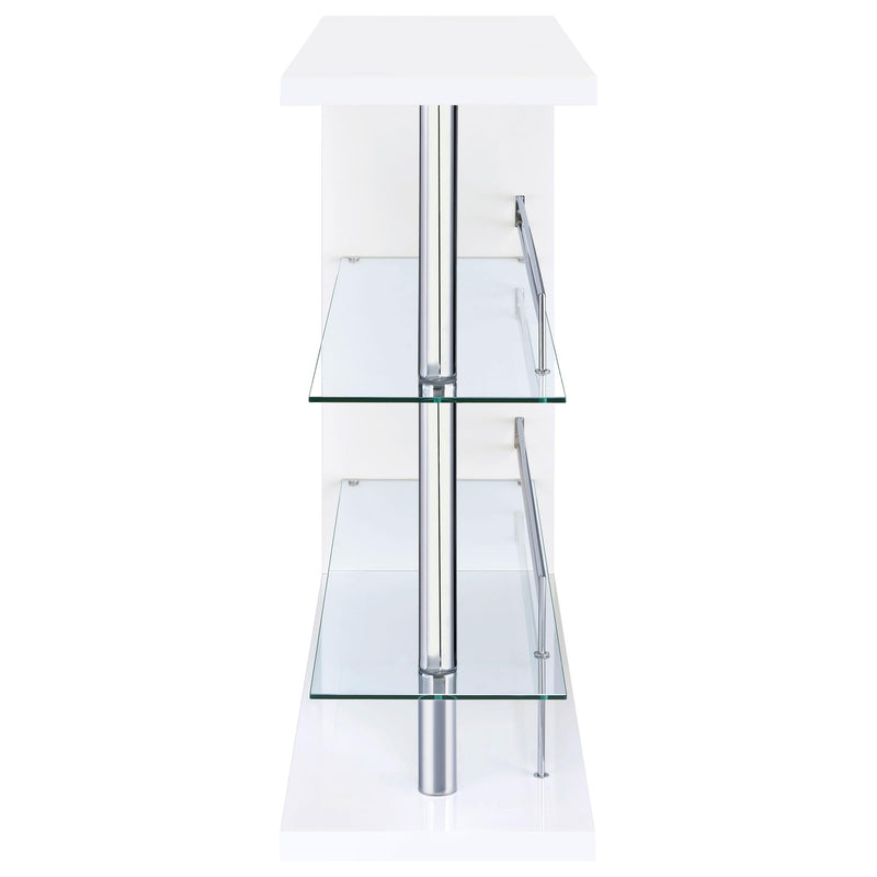 Coaster Furniture Prescott 100167 Rectangular Home Bar Table - White High Gloss IMAGE 2