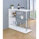 Coaster Furniture Prescott 100167 Rectangular Home Bar Table - White High Gloss IMAGE 6
