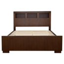 Coaster Furniture Jessica 200719Q Wood Queen LED Storage Bookcase Bed - Cappuccino IMAGE 2