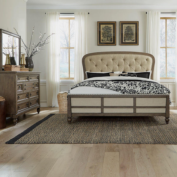  Liberty Furniture Industries Inc. Americana Farmhouse 615-BR-QSHDM 5 pc Queen Upholstered Bedroom Set IMAGE 1
