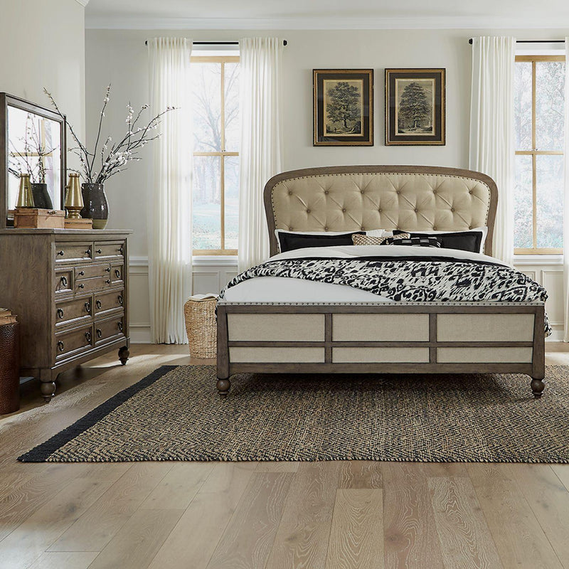  Liberty Furniture Industries Inc. Americana Farmhouse 615-BR-QSHDM 5 pc Queen Upholstered Bedroom Set IMAGE 1
