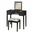 Linon 2-Drawer Vanity Set 98135BLKX-01-KD-U IMAGE 1
