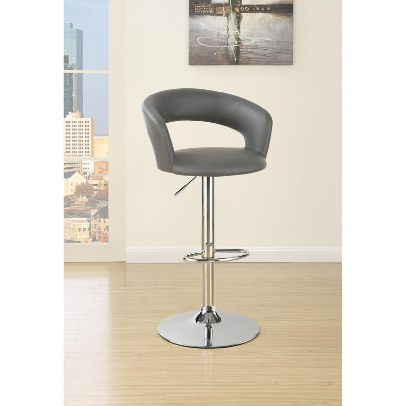Coaster Furniture Barraza 120397 29" Adjustable Height Bar Stool - Grey and Chrome IMAGE 2