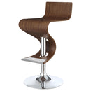 Coaster Furniture Covina 100396 Adjustable Bar Stool - Walnut and Chrome IMAGE 3