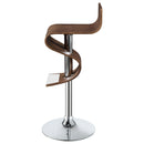 Coaster Furniture Covina 100396 Adjustable Bar Stool - Walnut and Chrome IMAGE 4