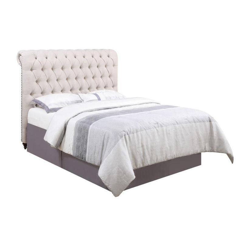 Coaster Furniture Devon 300525KW 57-inch Upholstered California King Panel Bed - Beige IMAGE 2