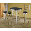 Coaster Furniture Retro 2408 Upholstered Metal Swivel Bar Stool - Black (Set of 2) IMAGE 3