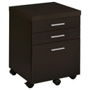 Coaster Furniture Skylar 800894 3-Drawer Home Office Mobile File Cabinet - Cappuccino IMAGE 1