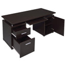  Coaster Furniture Tracy 800107 55-inch 2-Drawer Office Computer Desk - Cappuccino IMAGE 2