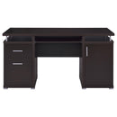  Coaster Furniture Tracy 800107 55-inch 2-Drawer Office Computer Desk - Cappuccino IMAGE 3