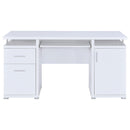  Coaster Furniture Tracy 800108 55-inch 2-Drawer Office Computer Desk - White IMAGE 3