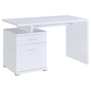  Coaster Furniture Irving 800110 47-inch 2-Drawer Office Computer Desk - White IMAGE 1