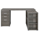  Coaster Furniture Yvette 800518 60-inch 3-Drawer L-Shape Computer Desk - Weathered Grey IMAGE 4