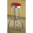 Coaster Furniture Retro 2299R Upholstered Metal Swivel Bar Stool - Red (Set of 2) IMAGE 2