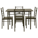 Coaster Furniture Anna 100033 5-piece Rectangular Dining Table Set - Dark Bronze IMAGE 1