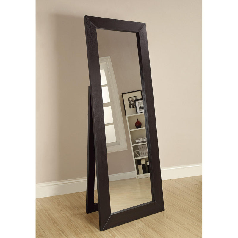 Coaster Furniture Toga 900453 28 x 72 Inch Wood Standing Floor Mirror - Cappuccino IMAGE 2