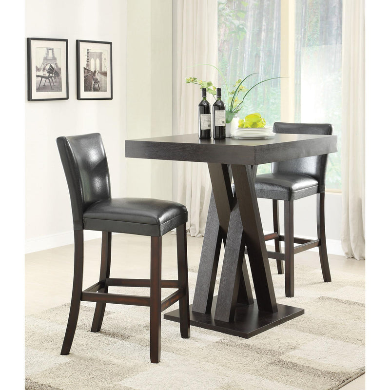 Coaster Furniture Alberton 100056 Leatherette Upholstered Bar Chair - Black (Set of 2) IMAGE 3