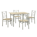 Coaster Furniture Anna 100035 5-piece Rectangular Dining Table Set - Silver IMAGE 1