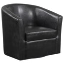 Coaster Furniture Turner 902098 Upholstered Barrel Back Swivel Chair - Dark Brown IMAGE 1