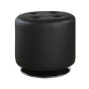 Coaster Furniture Bowman 500556 Round Upholstered Tufted Swivel Ottoman - Black IMAGE 1