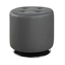 Coaster Furniture Bowman 500555 Round Upholstered Tufted Swivel Ottoman - Grey IMAGE 1