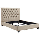Coaster Furniture Chloe 300007Q Upholstered Queen Panel Bed - Oatmeal IMAGE 1