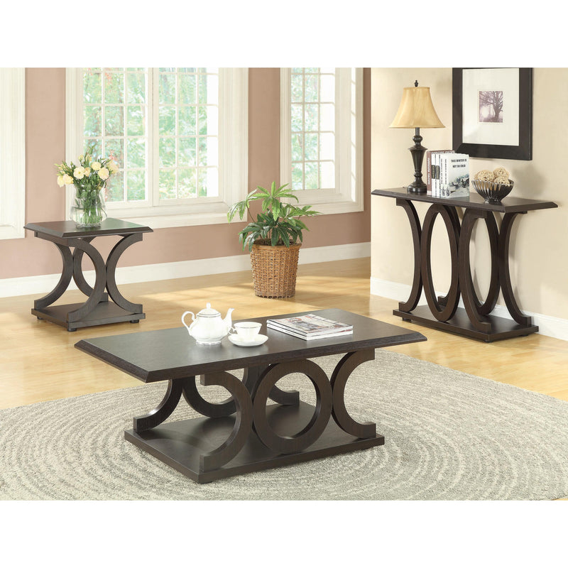 Coaster Furniture Shelly 703148 Rectangular Engineered Wood Coffee Table - Cappuccino IMAGE 3