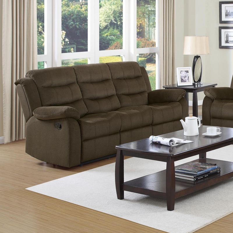 Coaster Furniture Rodman 601881 Upholstered Padded Arm Reclining Sofa - Olive Brown IMAGE 2
