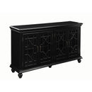 Coaster Furniture Kovu 950639 4-door Wood Lattice Storage Accent Cabinet - Black IMAGE 1