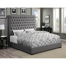 Coaster Furniture Camille 300621KW Upholstered California King Panel Bed - Grey IMAGE 4
