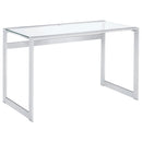  Coaster Furniture Hartford 800746 47-inch Glass Top Writing Desk - Chrome IMAGE 1