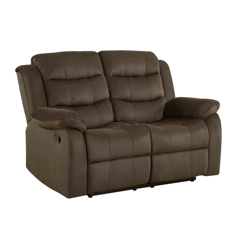 Coaster Furniture Rodman 601882 Upholstered Padded Arm Reclining Loveseat - Olive Brown IMAGE 2