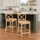 TORINO UNFINISHED X BACK CTR STOOL