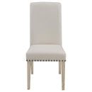 Coaster Furniture Salem 190152 Fabric Upholstered Dining Side Chair - Beige (Set of 2) IMAGE 2