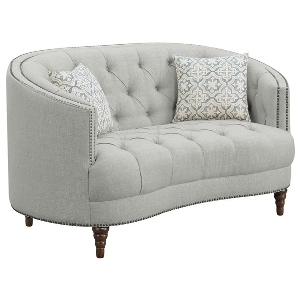 Coaster Furniture Avonlea 505642 Upholstered Sloped Arm Loveseat - Grey Fabric IMAGE 1