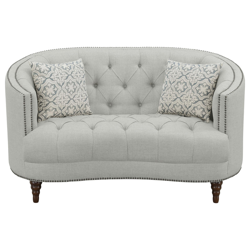 Coaster Furniture Avonlea 505642 Upholstered Sloped Arm Loveseat - Grey Fabric IMAGE 2